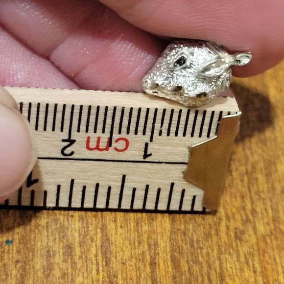 Vintage Silver Tone Costume Strawberry Stud Earrings - Picture 5 of 5